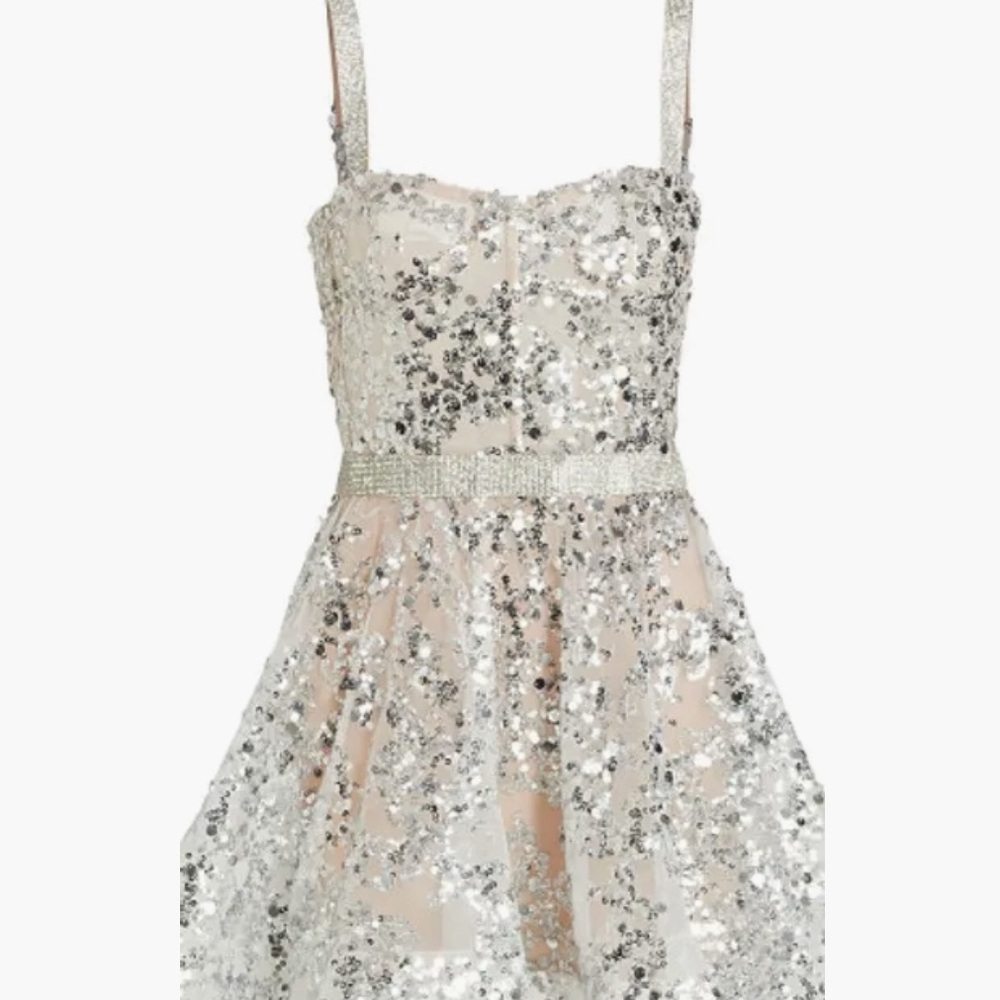 Bronx and Banco Midnight Silver Sequined Mini Dress